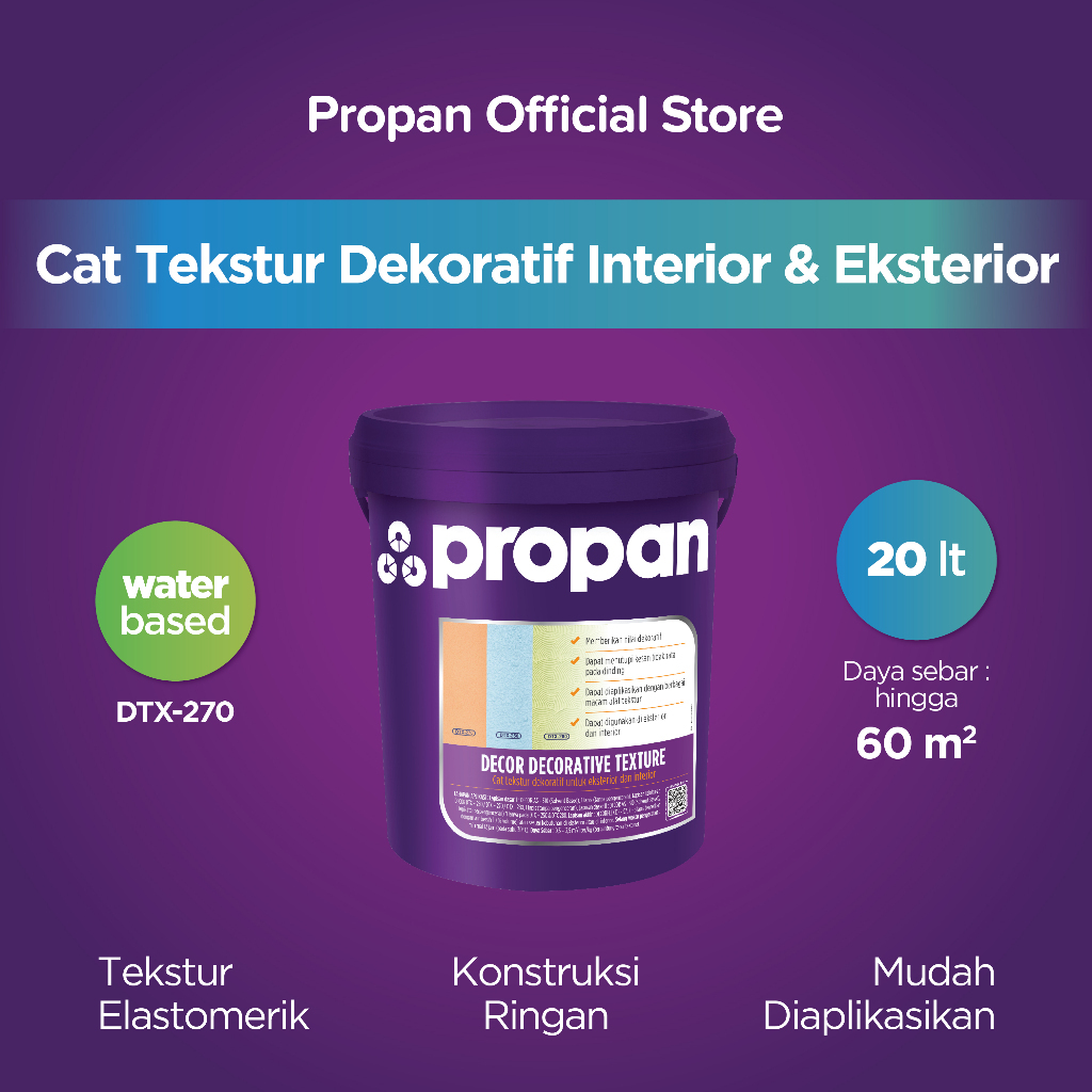 PROPAN LEGANZA DECORTEX CAT TEMBOK DECORATIVE TEXTURE KEMASAN PAIL