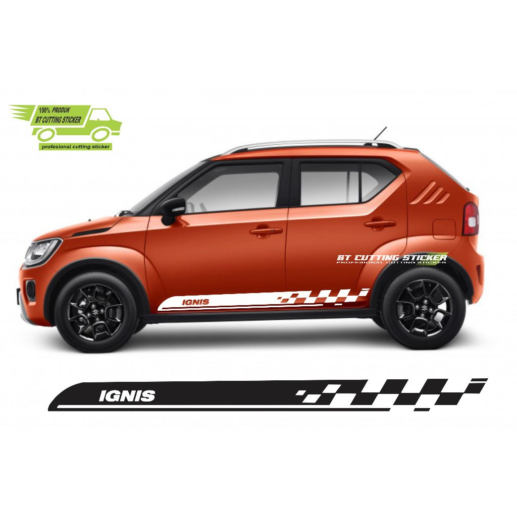 Stiker cutting sticker mobil suzuki ignis sticker list body striping mobil decal suzuki - GN5
