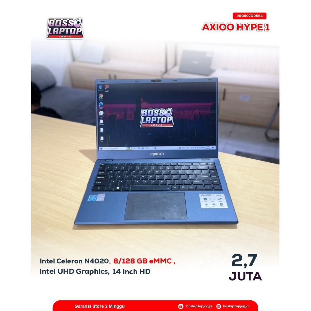 AXIOO HYPE 1 N4020 Second Laptop 14 Inch FHD 8 GB 128GB SSD NVMe Intel UHD