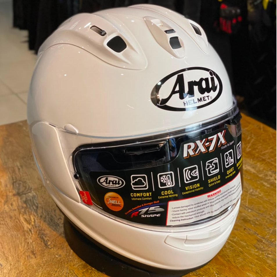Helm Full Face Arai Rx7x White sukro japan SNI rx7x Putih glossy