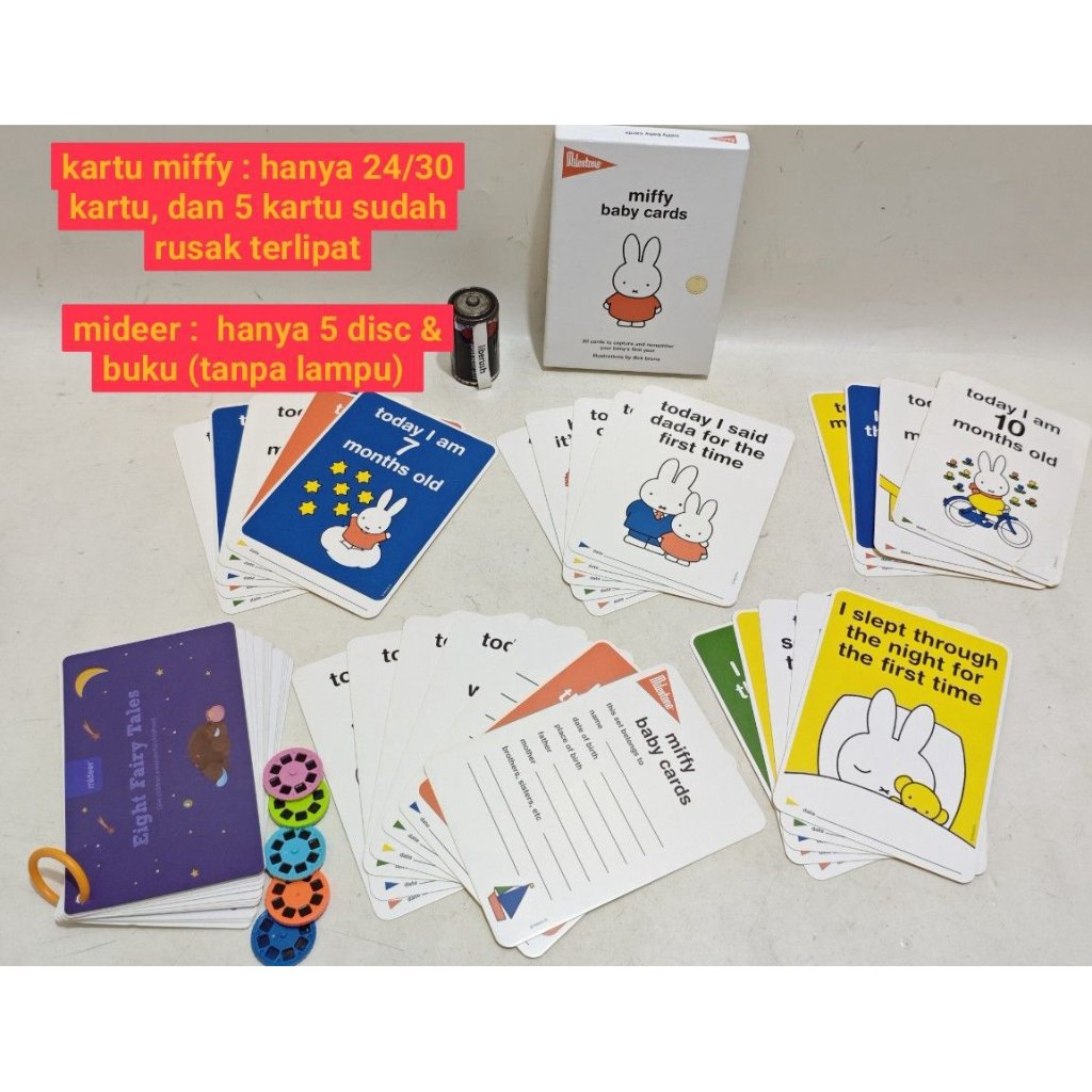 Minus kartu Milestone miffy edition baby cards flash card education baby capture & remember baby fir