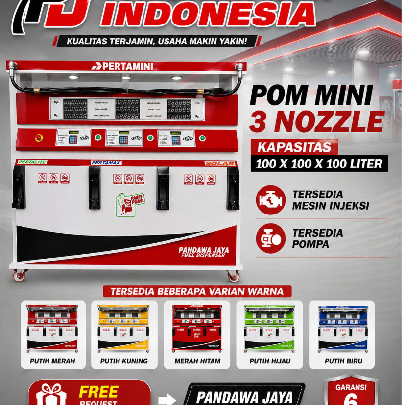 POM MINI - Pertamini Digital 3 Nozzle 100 x 100 x 100 Liter
