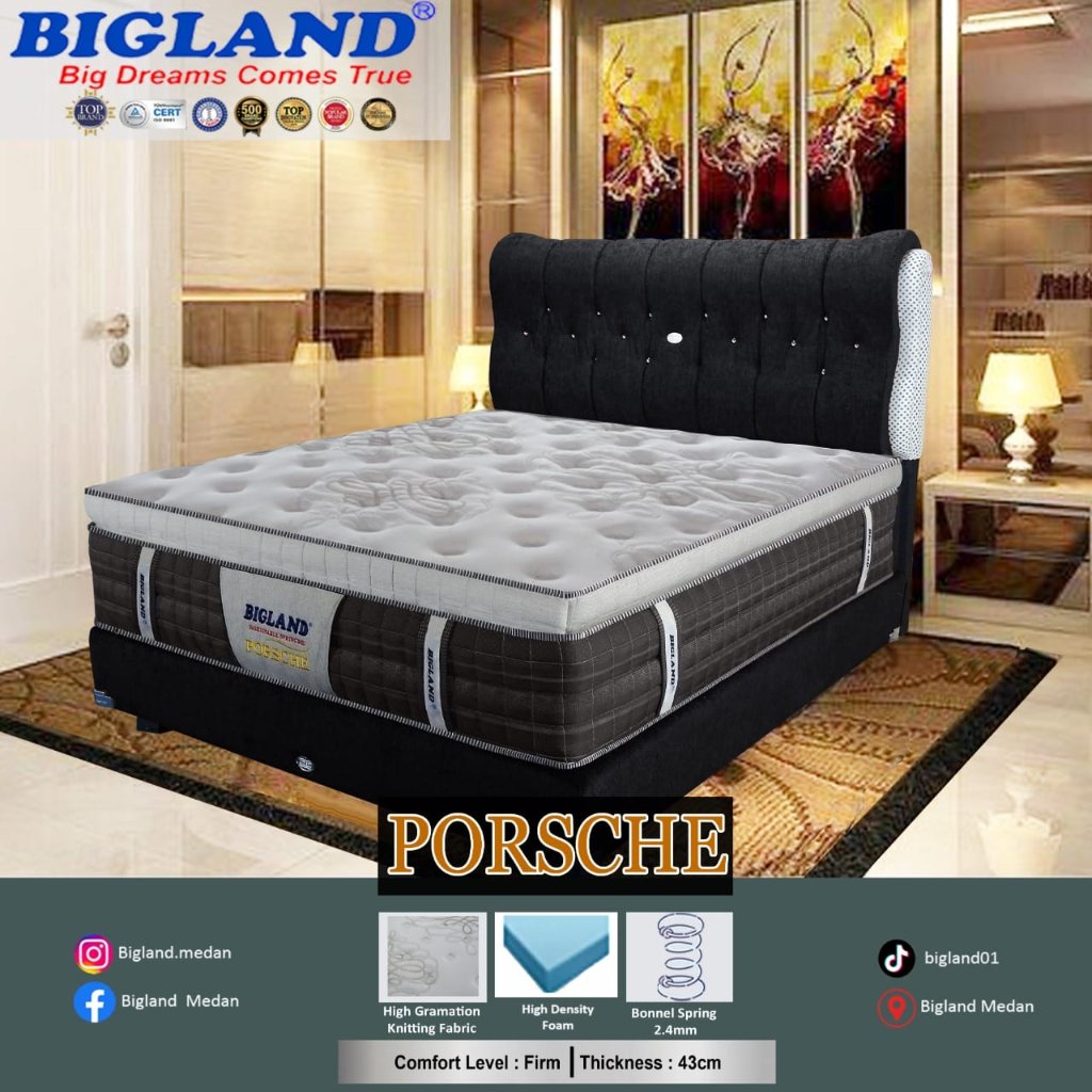SPRINGBED BIGLAND PORSCHE Ukuran 180X200 (Hanya Matras)