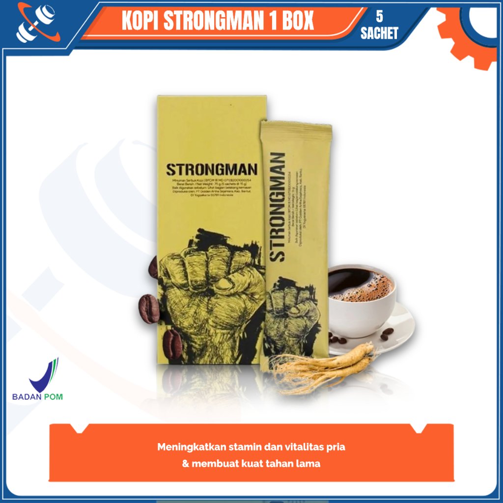 STRONGMAN Minuman Serbuk Kopi 5 Sachet / Box Minuman Serbuk Kopi 15gr/pcs Strong Man Coffee