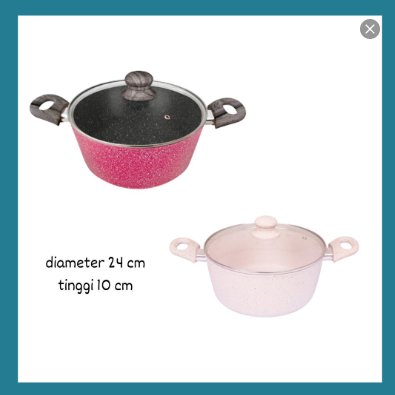PANCI KUAH SUP BOLDe 24 CM CASSEROLE BLACKPINK PLUS TUTUP KACA GRANITE ANTI LENGKET Peralatan