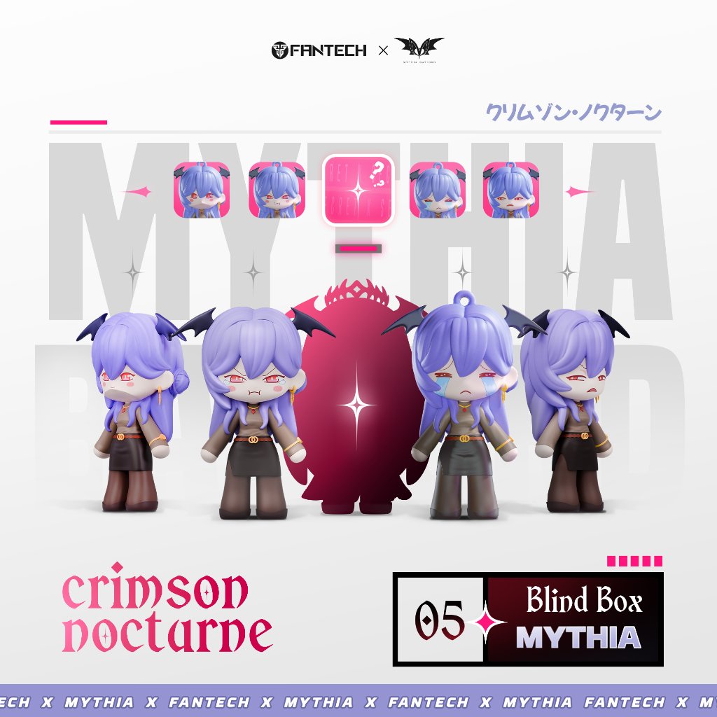 Fantech x Mythia Batford Crimson Nocturne Blind Box Figure Keychain Strap Gantungan Kunci Boneka Mys
