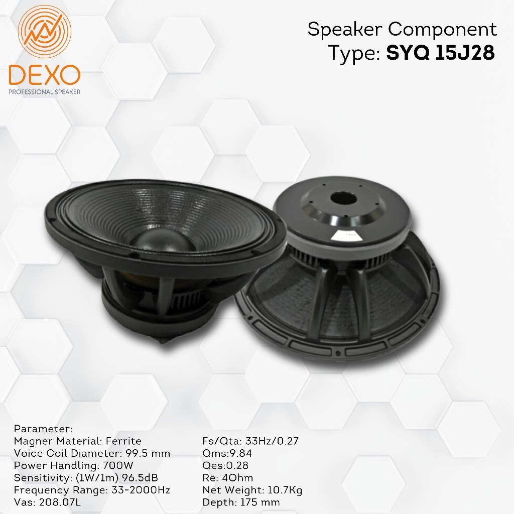 Speaker Component Dexo SYQ15J28 Original 15 Inch