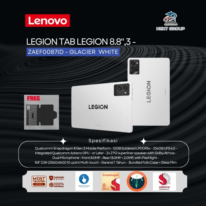 Lenovo Legion Tablet android Snapdragon [8.8" 2.5K 165Hz Android14 Touchscreen]