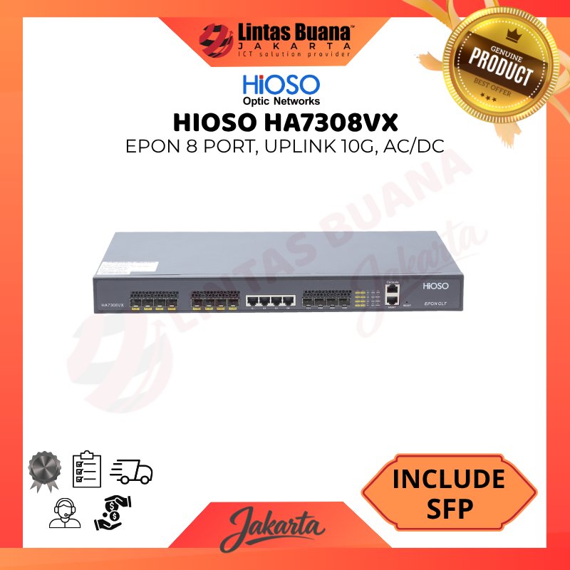 OLT EPON HIOSO HA7308VX 8PON UPLINK 10G suppoer AC/DC INCLUDE SFP