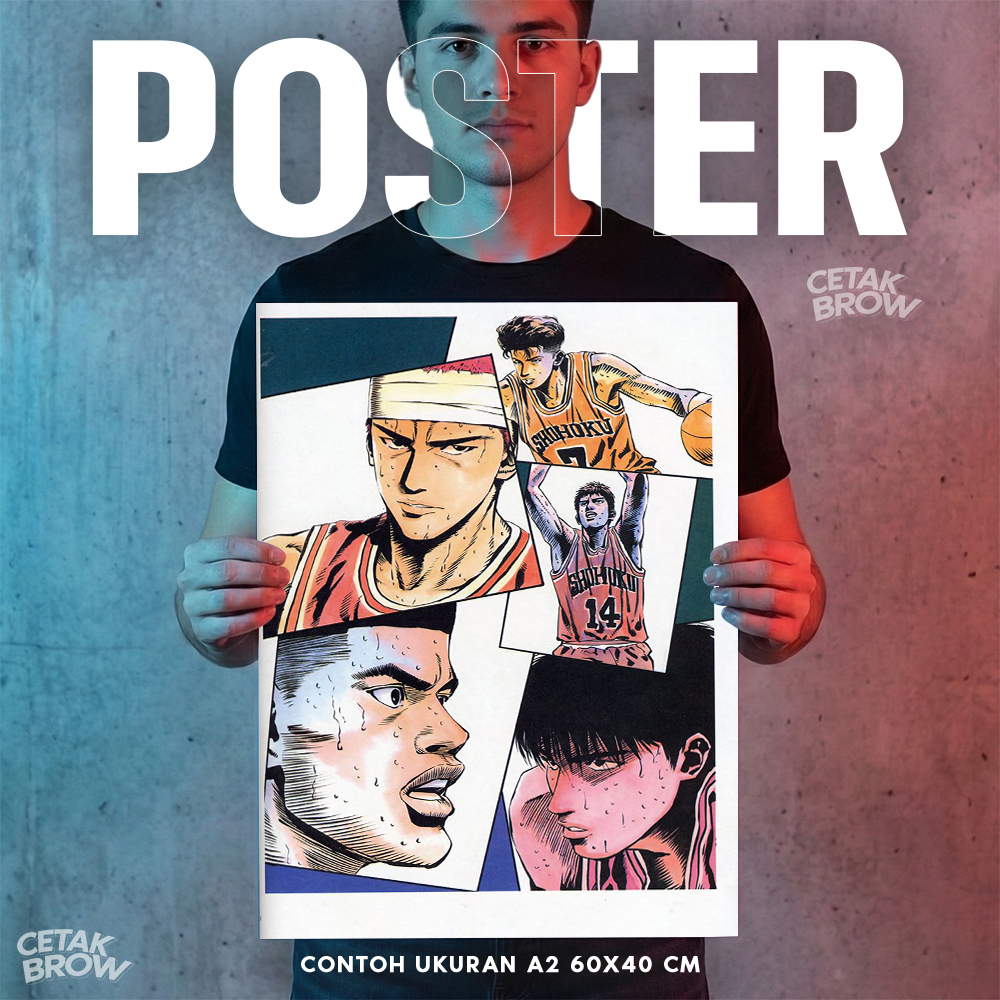 Poster Slam Dunk Anime Basket Sport Hiasan Dinding Otaku Wibu Dekorasi Rumah