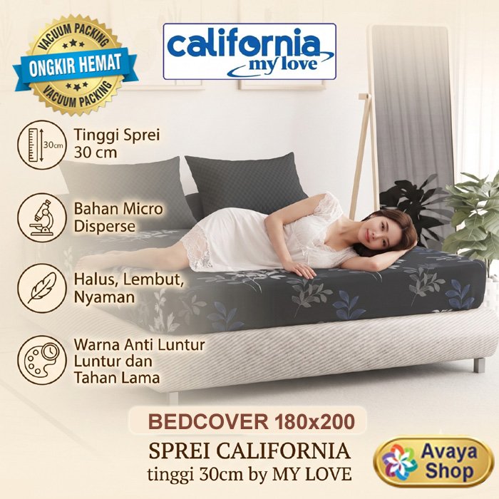 BEDCOVER CALIFORNIA 180x200 TINGGI 30 / BEDCOVER CALIFORNIA KING
