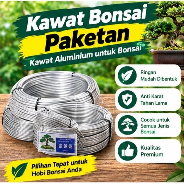 bisa cod Kawat Bonsai Paketan / Paket Kawat Bonsai / Kawat Aluminium untuk Bonsai