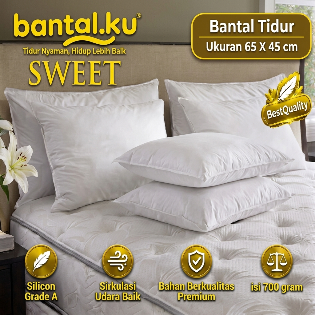 BANTAL TIDUR 65X45 bantal dakron bantal empuk