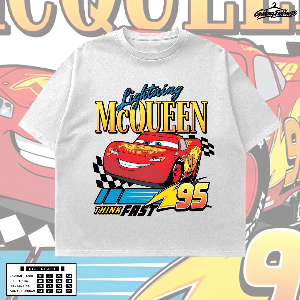 Mcqueen Tshirt Kaos Mcqueen Viral Baju Mcqueen Reguler FIT Sablon Kaos Terbaru Kaos Premium Atasan K