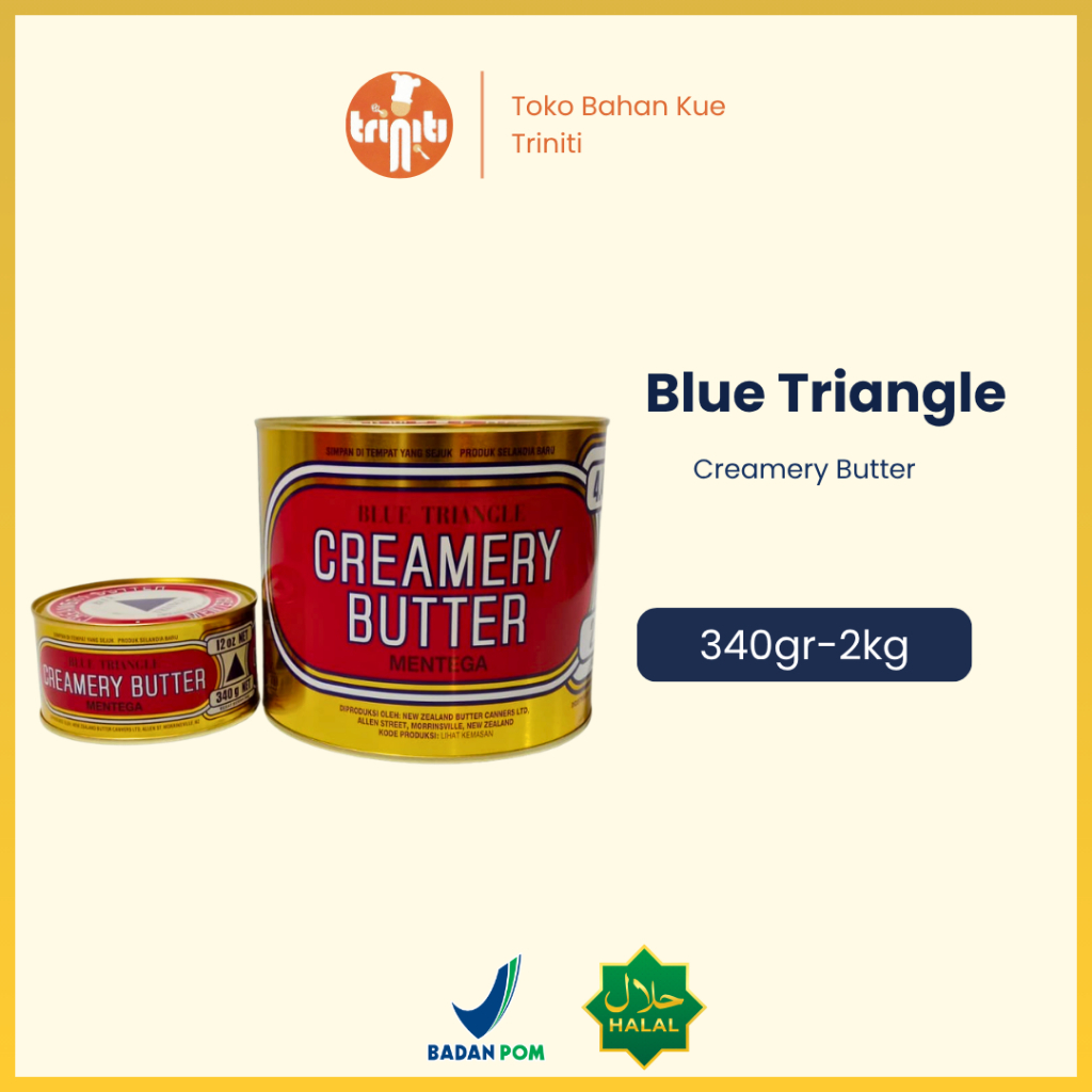 Mentega Blue Triangel 340gr, 2Kg - Mentega Segitiga Salted