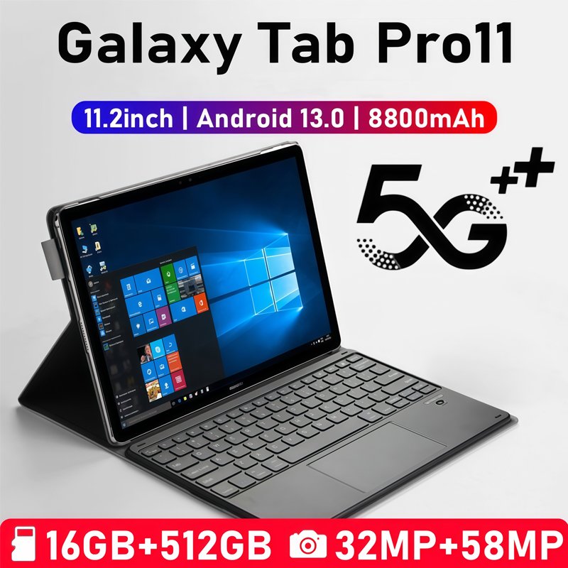 Tablet Galaxy Tab Pro11 Baru Android 13 5G 16GB 512GB 8800mAh 11.2 Inch 5 Warna t