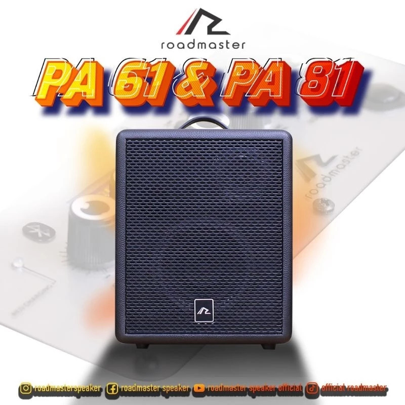 ROADMASTER Speaker Aktif PA-81 Baru Bluetooth 5.3 Karaoke 2 Mic 8 Inch Rechargeable