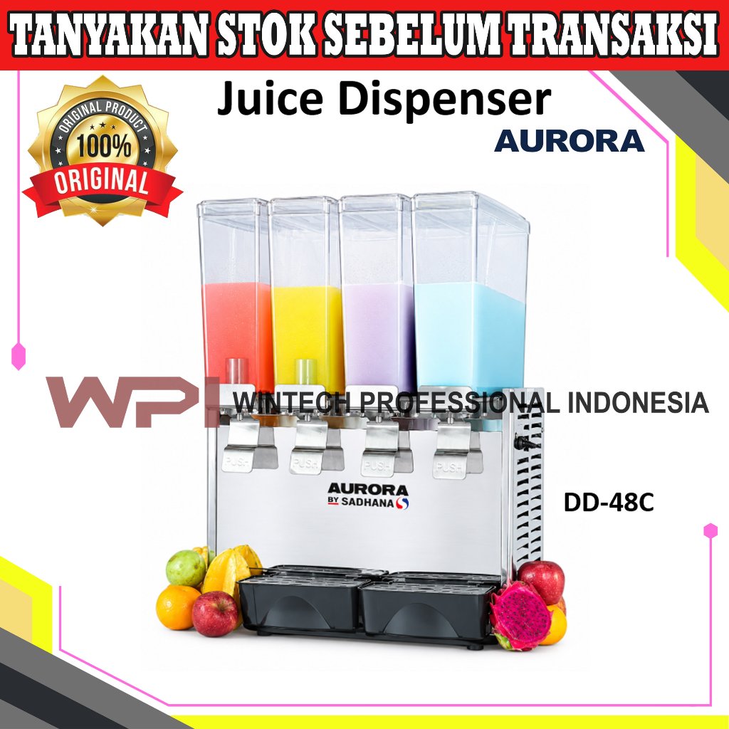 Aurora DD-48C Juice Dispenser Sytem Spray - Jus Dispenser 4 Tabung Dengan Pendingin Sistem Semprot D