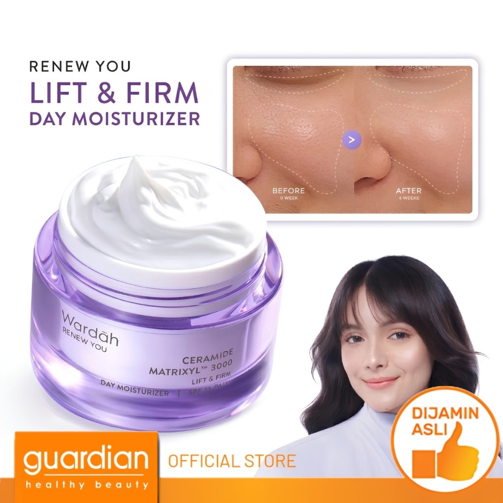 Wardah Renew You Moisturizer Ceramide Matrixyl 3000 Lift & Firm SPF 35 PA+++ Brightening Day Cream -