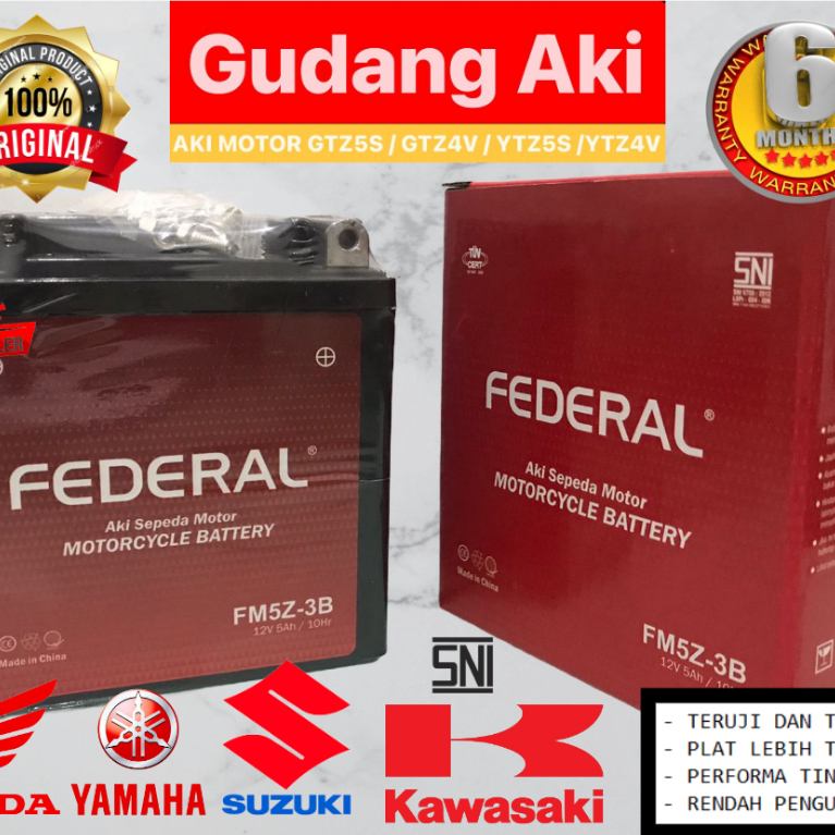 [CARGO] Aki Motor FULL KERING FEDERAL Gel YAMAHA Mio Sporty Mio Smile Vega R HONDA Supra Fit Astrea 