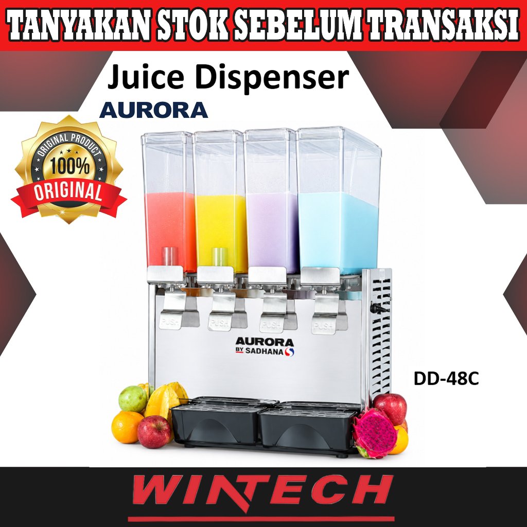 Aurora DD-48C Juice Dispenser Sytem Spray - Jus Dispenser 4 Tabung Dengan Pendingin Sistem Semprot D