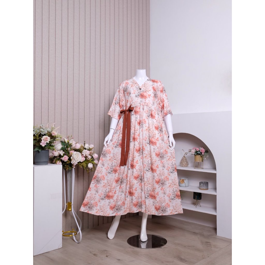 Zoraya Ayla Long Dress Daster Andin Rayon Remaja Bumil Busui Terbaru Baju Tidur Wanita Kekinian Panj
