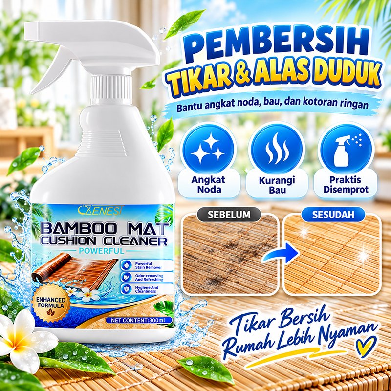 Pembersih Tikar Bambu 520ml Spray Pembersih Noda dan Bau untuk Alas Duduk Anyaman Bambu Rumah