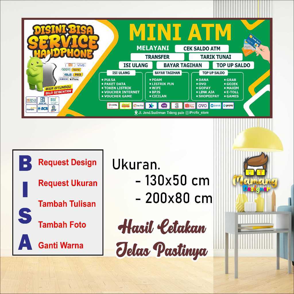 Spanduk Banner Usaha Mini ATM Koter Pulsa Keren Murah