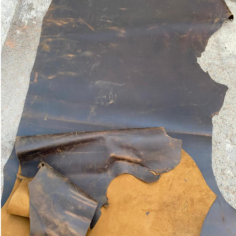 Crazy Horse leather bahan kulit sapi lembaran gudang kulit - Dark.Brown
