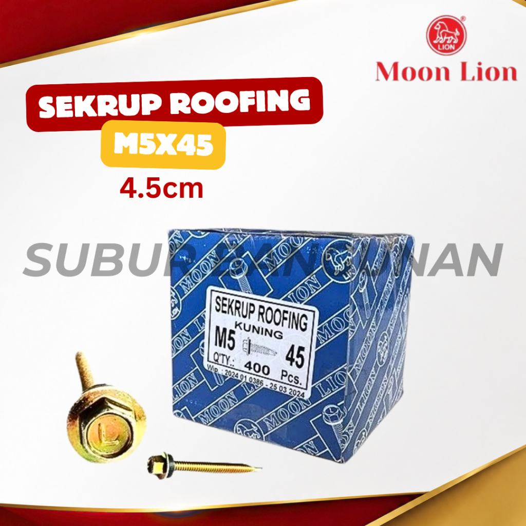 (DOS) Baut Roofing / Baut Spandek / Baut Drilling / Skrup Roofing / Skrup Spandek 4.5 CM (400 Pcs)