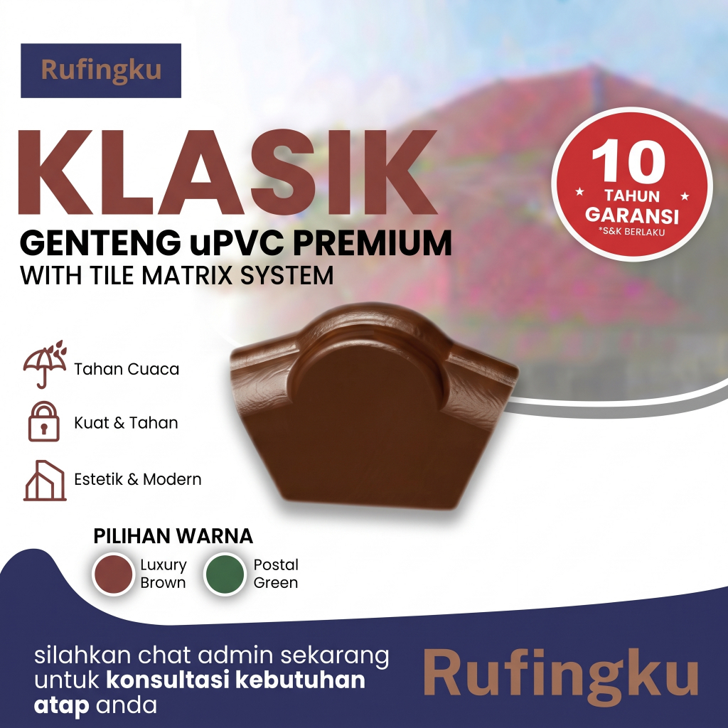 RUFINGKU ENCAP ATAS AKSESORIS ATAP GENTENG uPVC KLASIK