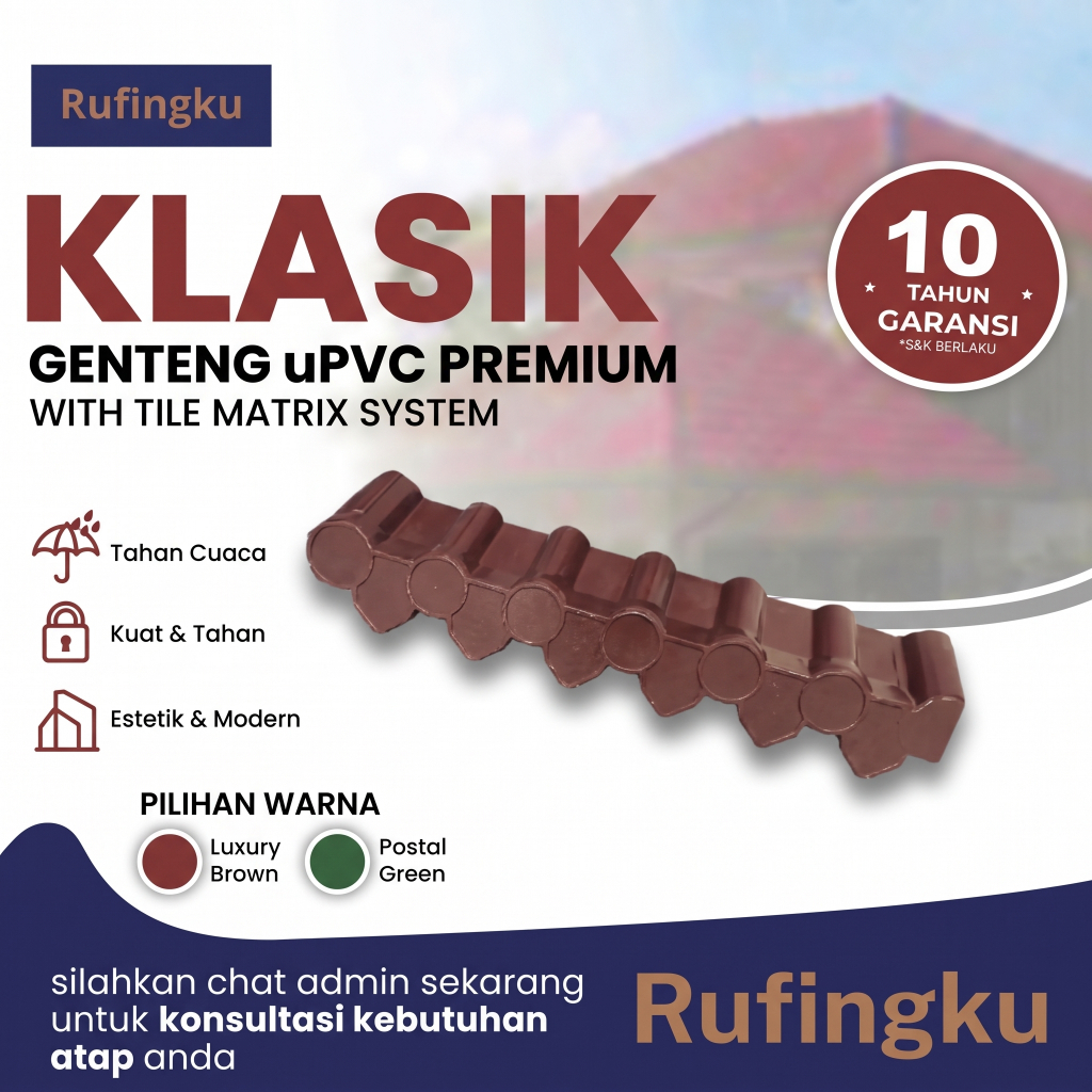 RUFINGKU WEATHERBOARD AKSESORIS ATAP GENTENG uPVC KLASIK