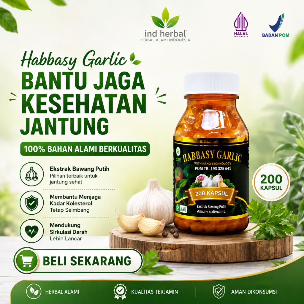 Habbasy Garlic | Habbasyi | Habbatussauda Oil Plus Garlic | Habbah Garmin isi 200 Kps| BPOM