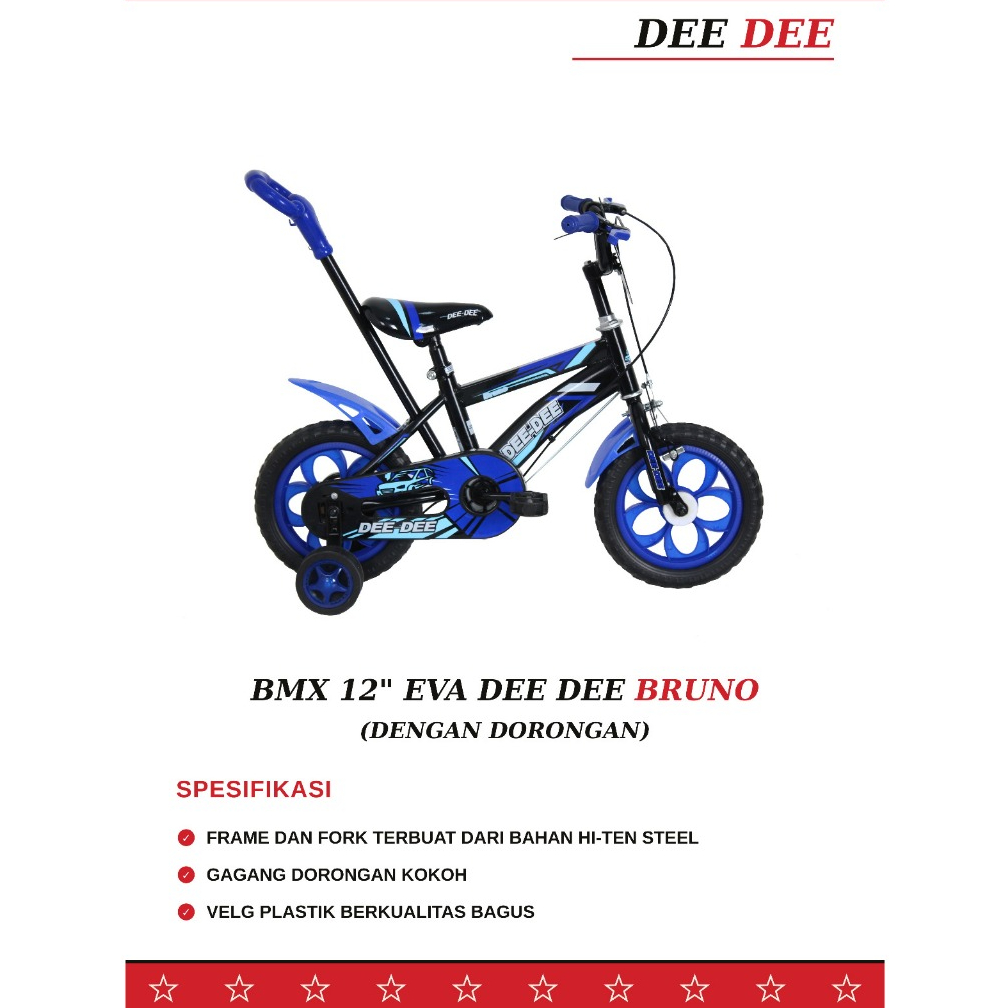 Sepeda Anak Bmx Dee Dee 12 Inch Eva Sepeda BMX 12 Inch Dee2 Sepeda Anak Laki Laki Bmx