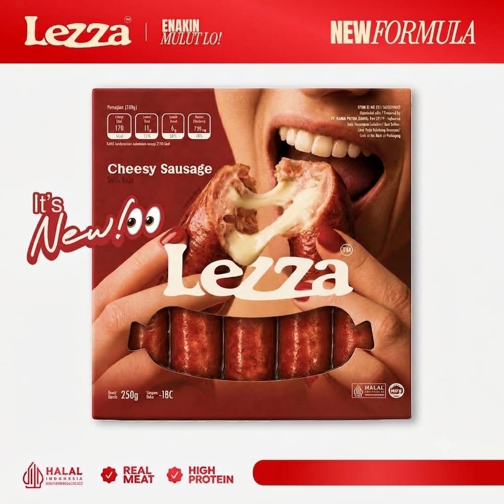 Lezza Sosis Daging Asli Isi Keju Mozarella Lumer 250gr | Lezza Sosis Cheesy Sausage 250gr - Isi 5PCS