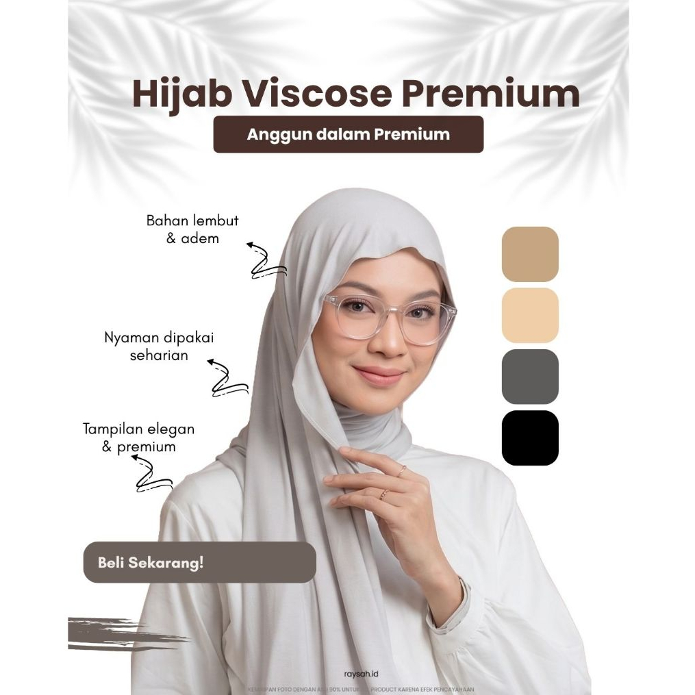 Ray'sah Viscose Bamboo Premium Soft Bahan Lembut Nemplok di kepala