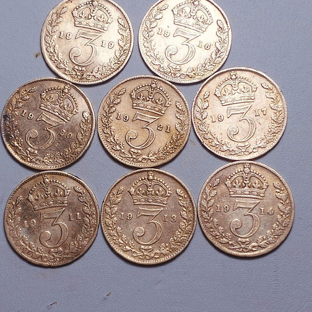 Koin perak 3 pence, Raja George V ( borongan )
