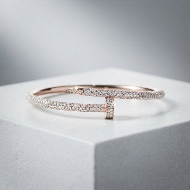 Gelang Paku Berlian Model Nail Bracelet Suasa Kuningan Asli Lapis Emas Gold Rosegold Silver - JND Je