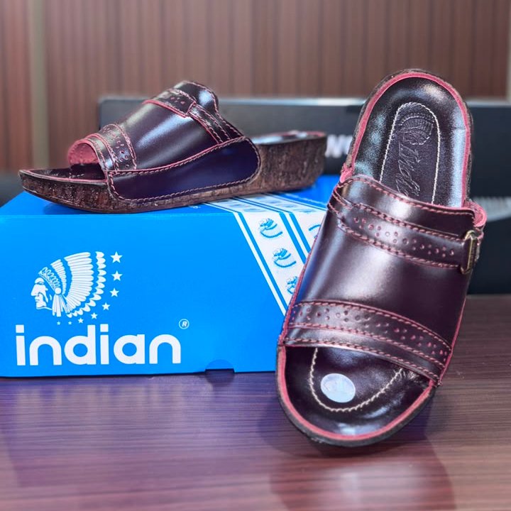 Indian Sandal Slide Pria Kulit Asli / Sandal Kulit Pria Indian Original Model Terbaru / Sandal Pria 