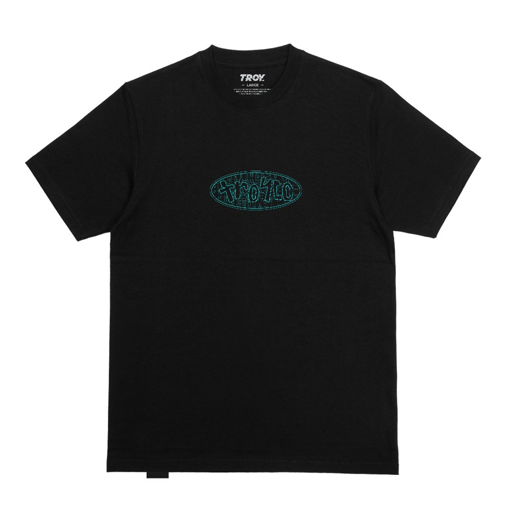 Troy Company T-Shirt Black Abstrak - Kaos Pria Lengan Pendek Hitam MTD 3721