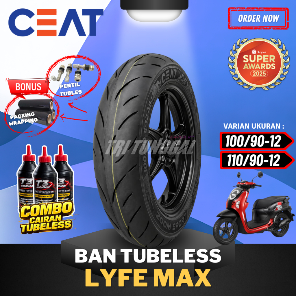 [READY COD] BAN MOTOR CEAT RING 12 ( 100/90-12 / 110/90-12 ) BAN CEAT ZOOM SPORT MEDIUM SOFT COMPOUN