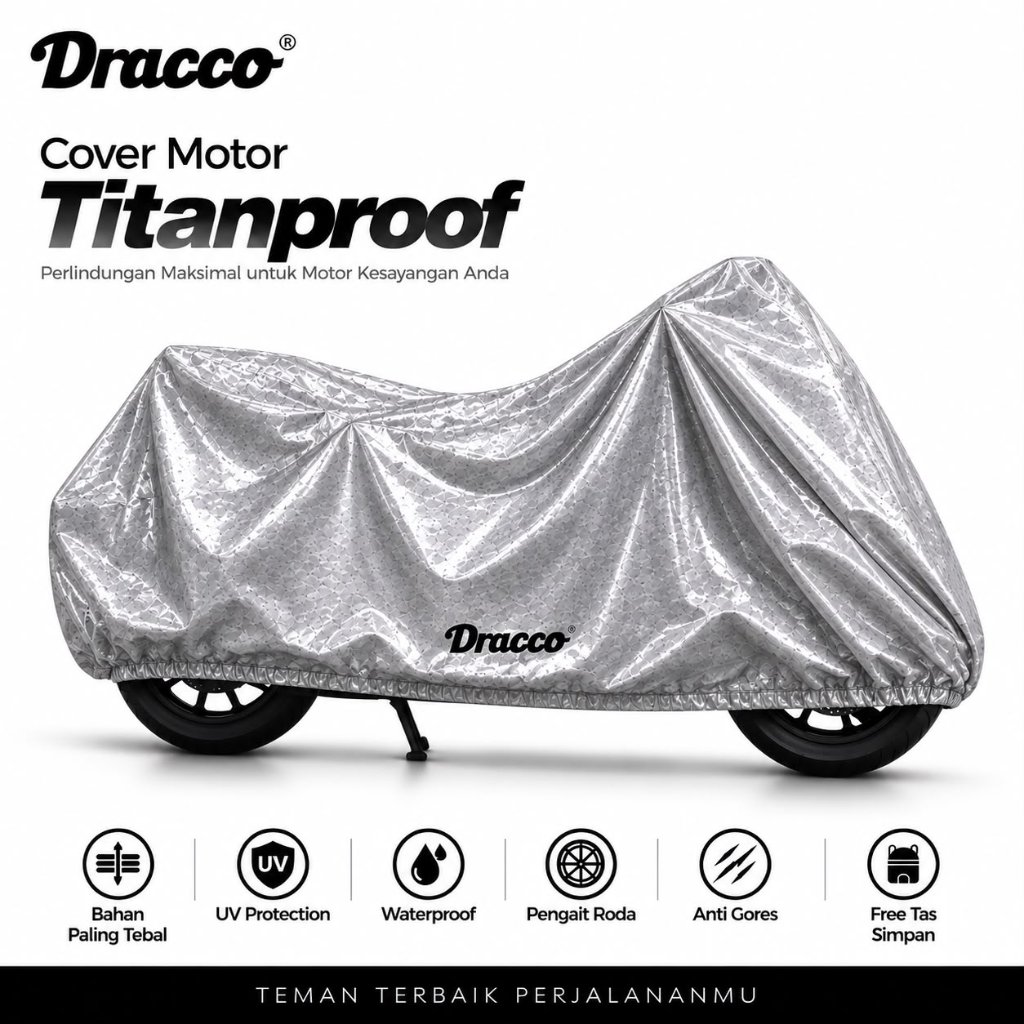Cover Motor Skydrive Dracco Titanproof Waterproof Tebal Anti Panas UV Debu Hujan Sarung Motor Awet