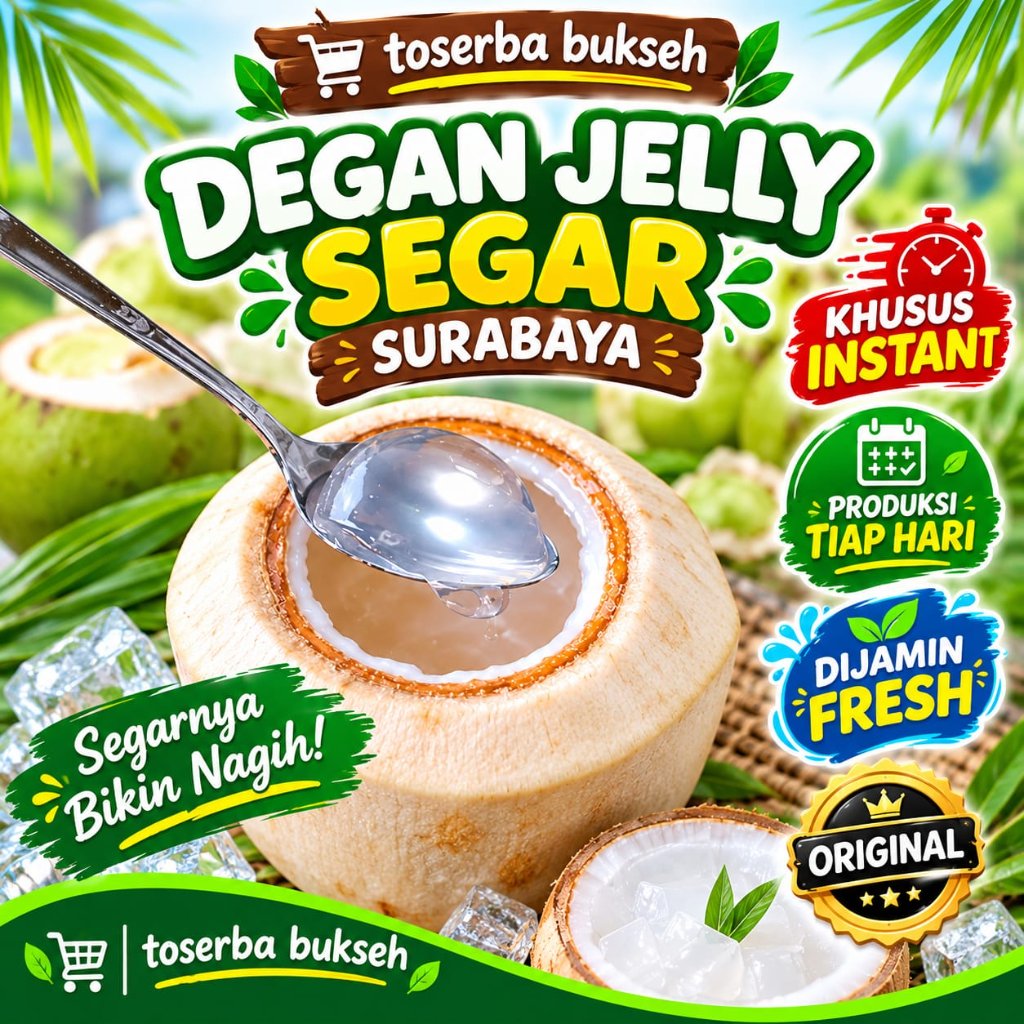 Degan Jelly Segar Surabaya - Produksi Tiap Hari - KHUSUS INSTAN, Alami, Segar, Aman