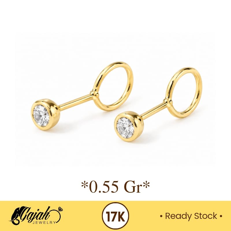 Anting Toge Emas 17K - 0.55 Gram S3139