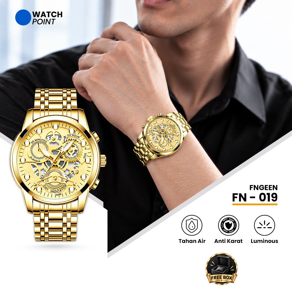 Terlaris WATCHPOINT FN-019 Jam Tangan Pria Anti Air ORIGINAL FNGEEN VAVAVOOM 4088 Luxury Casual