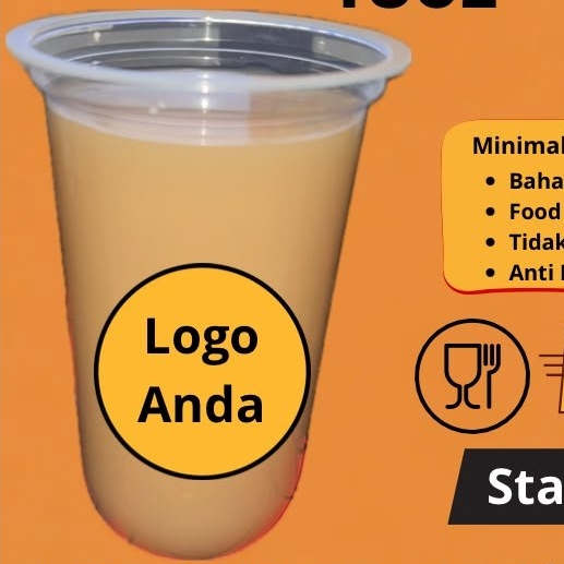 Gelas Cup PP Oval 18oz 8gr | Sablon Gelas Cup PP Oval