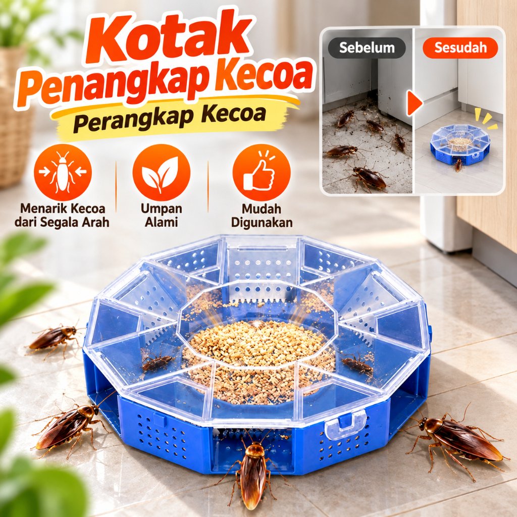 Alat Perangkap Kecoa | Perangkap Kecoa | Kotak Penangkap Kecoa | Kotak Perangkap Kecoa Yang Dapat Di
