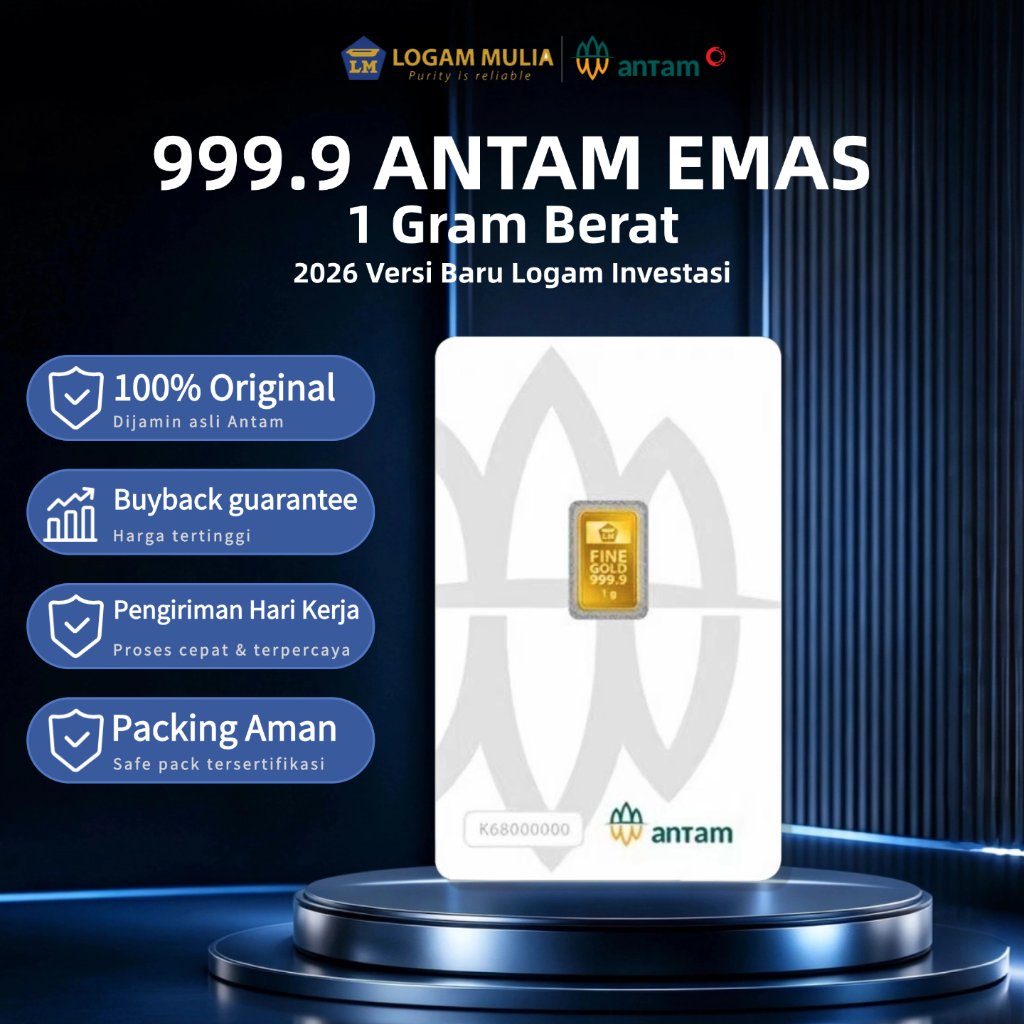 Antam Logam Mulia Certicard Emas Batangan 1 Gram, LM Antam