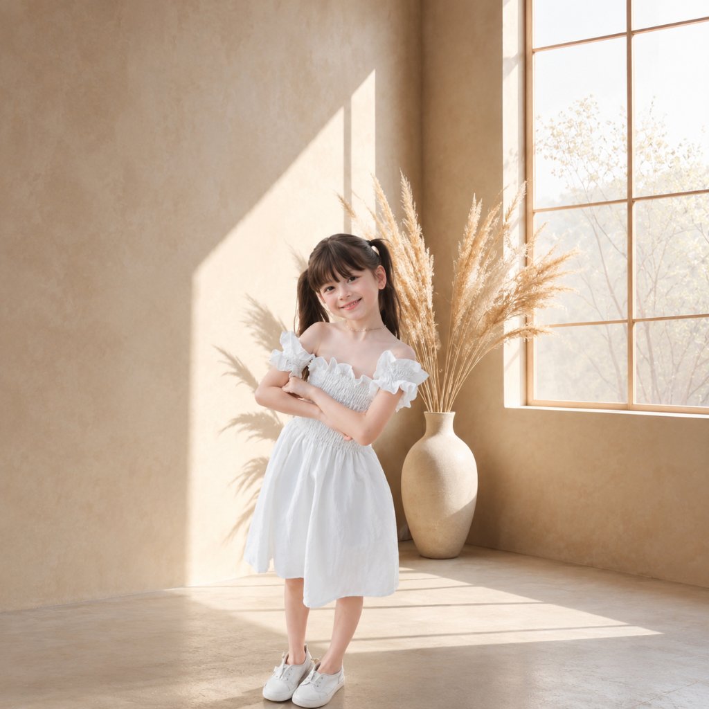 Gempi Dress Anak Perempuan Putih Outfit Pantai Anak 1 Tahun