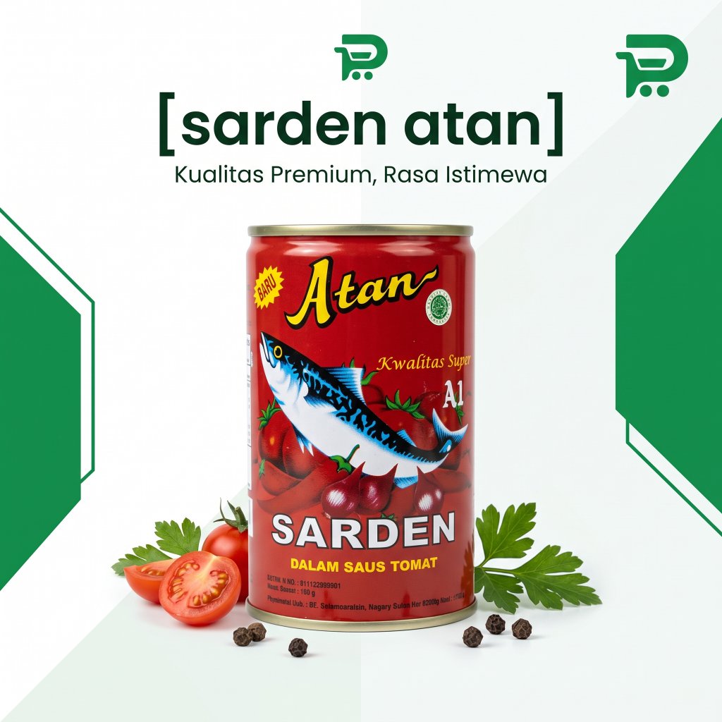SARDEN ATAN Kaleng Original BPOM - Ikan Sarden Olahan Lezat Siap Saji